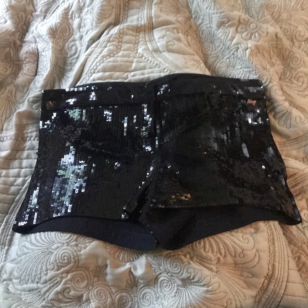 Black sequins shorts.